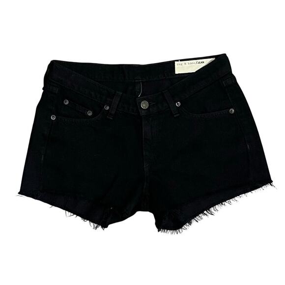 Rag & Bone frayed Cut off Shorts Black Size 25 - Picture 8 of 8